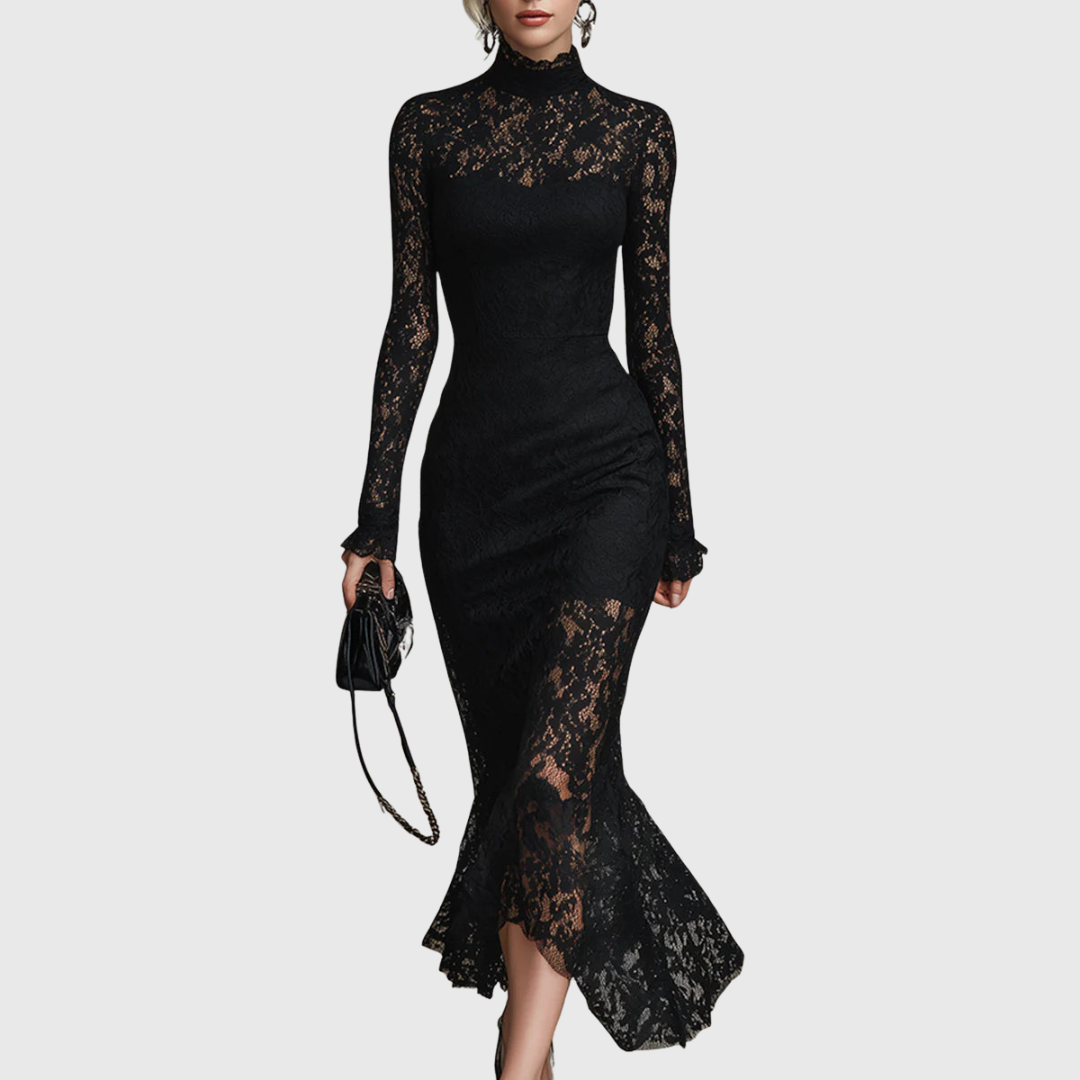 Jeanne | Robe Maxi Élegante en Dentelle à Queue de Poisson