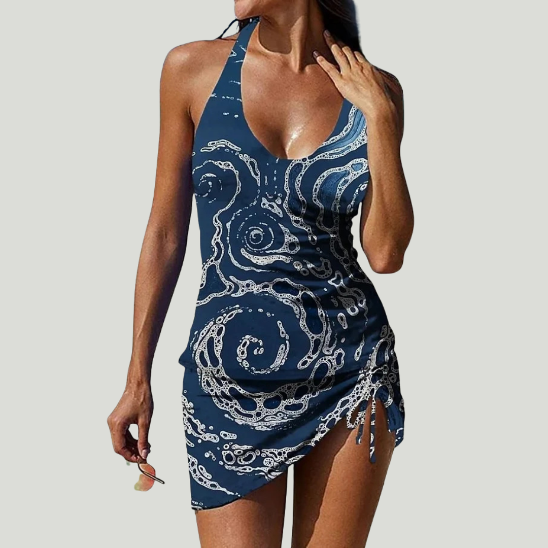 Sofie - Maillot de bain avec jupe et imprimé floral bohémien
