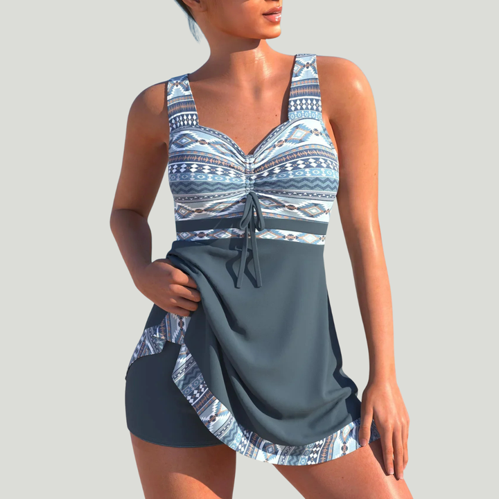 Maud - Tankini avec jupe et imprimé maritime