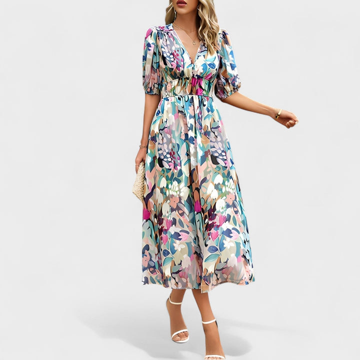 Clara - Robe Midi Fleurie Élégante