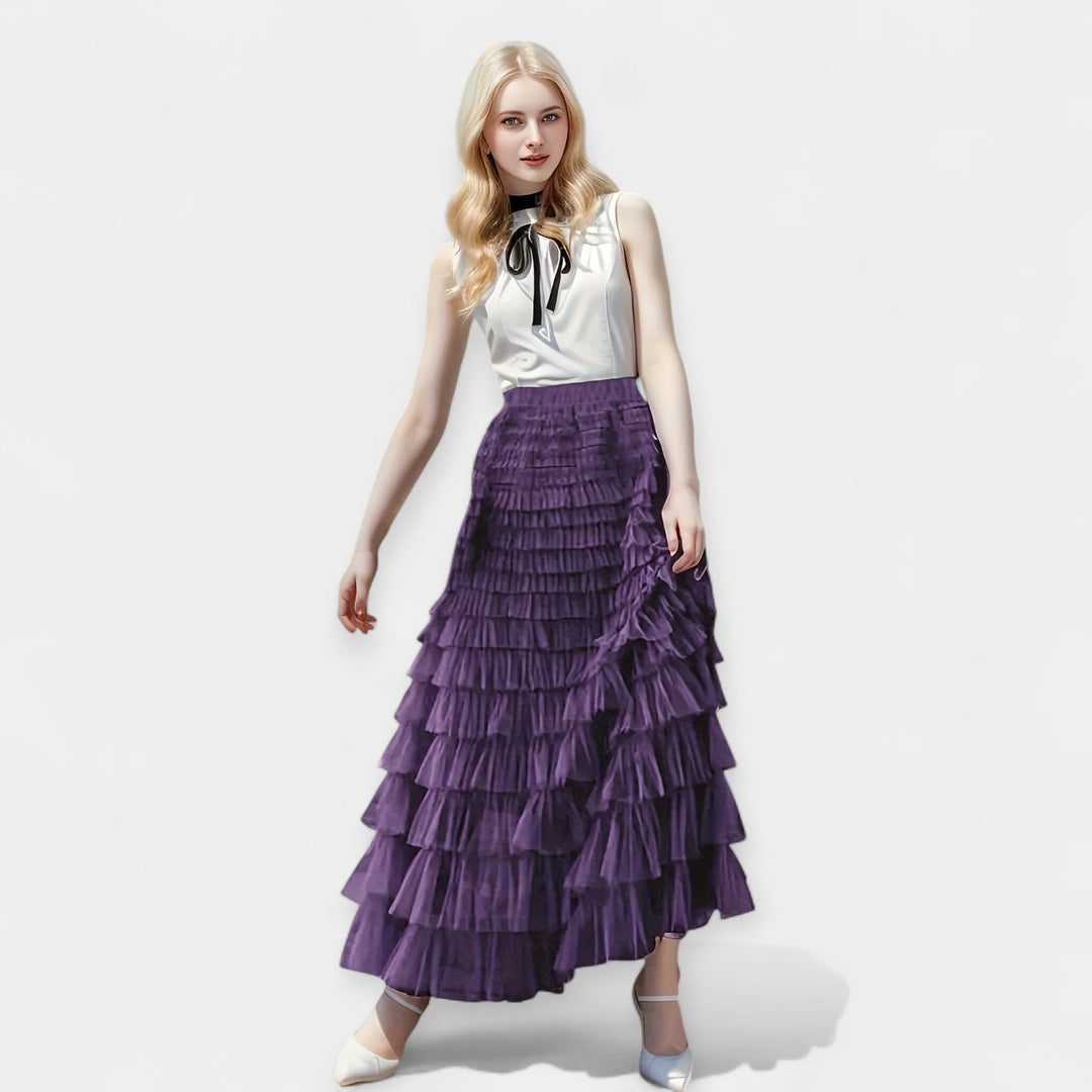 Jupe Élégante avec Détail en Tulle