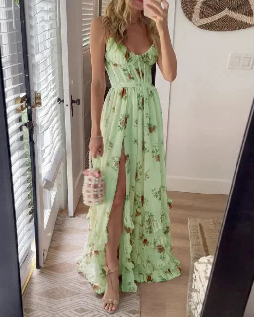 Sónia - Robe midi à imprimé floral