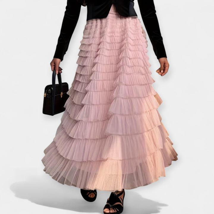 Jupe Élégante avec Détail en Tulle