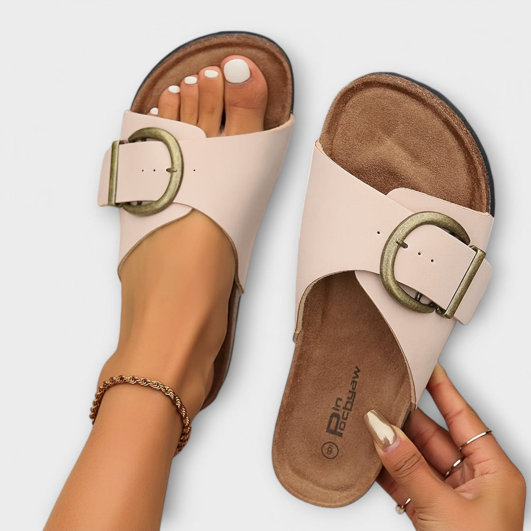 Margarida - Sandales en liège pour femme avec design à boucle
