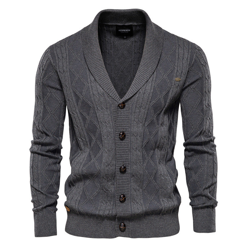 Vincent - Cardigan Col Châle Texturé Homme