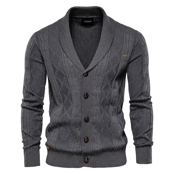 Vincent - Cardigan Col Châle Texturé Homme