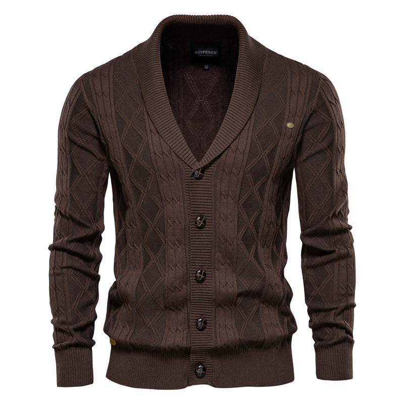 Vincent - Cardigan Col Châle Texturé Homme
