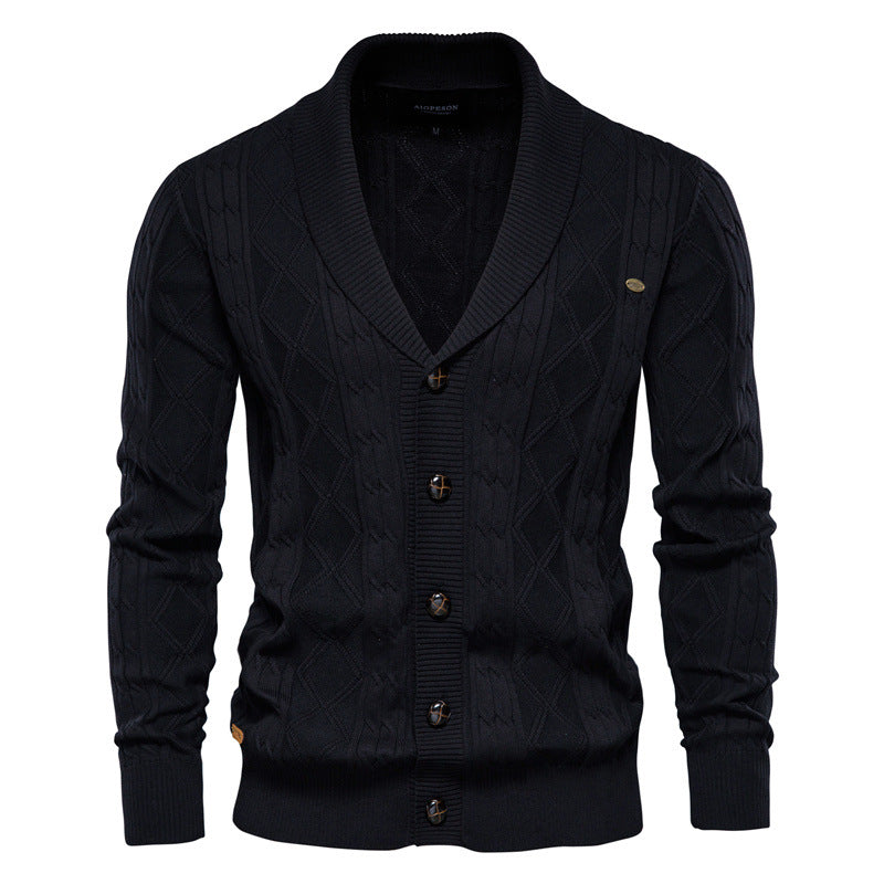 Vincent - Cardigan Col Châle Texturé Homme