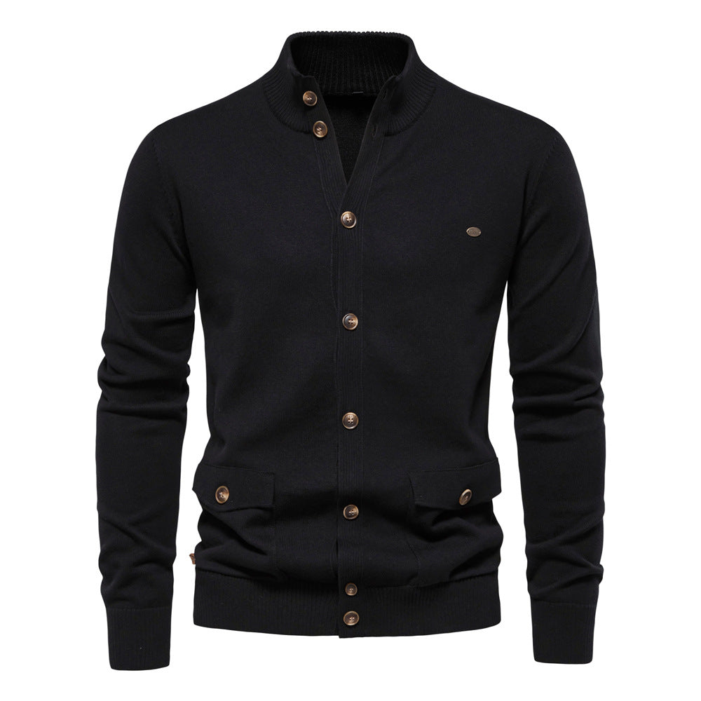 Maxime - Cardigan Col Montant Boutonné Homme