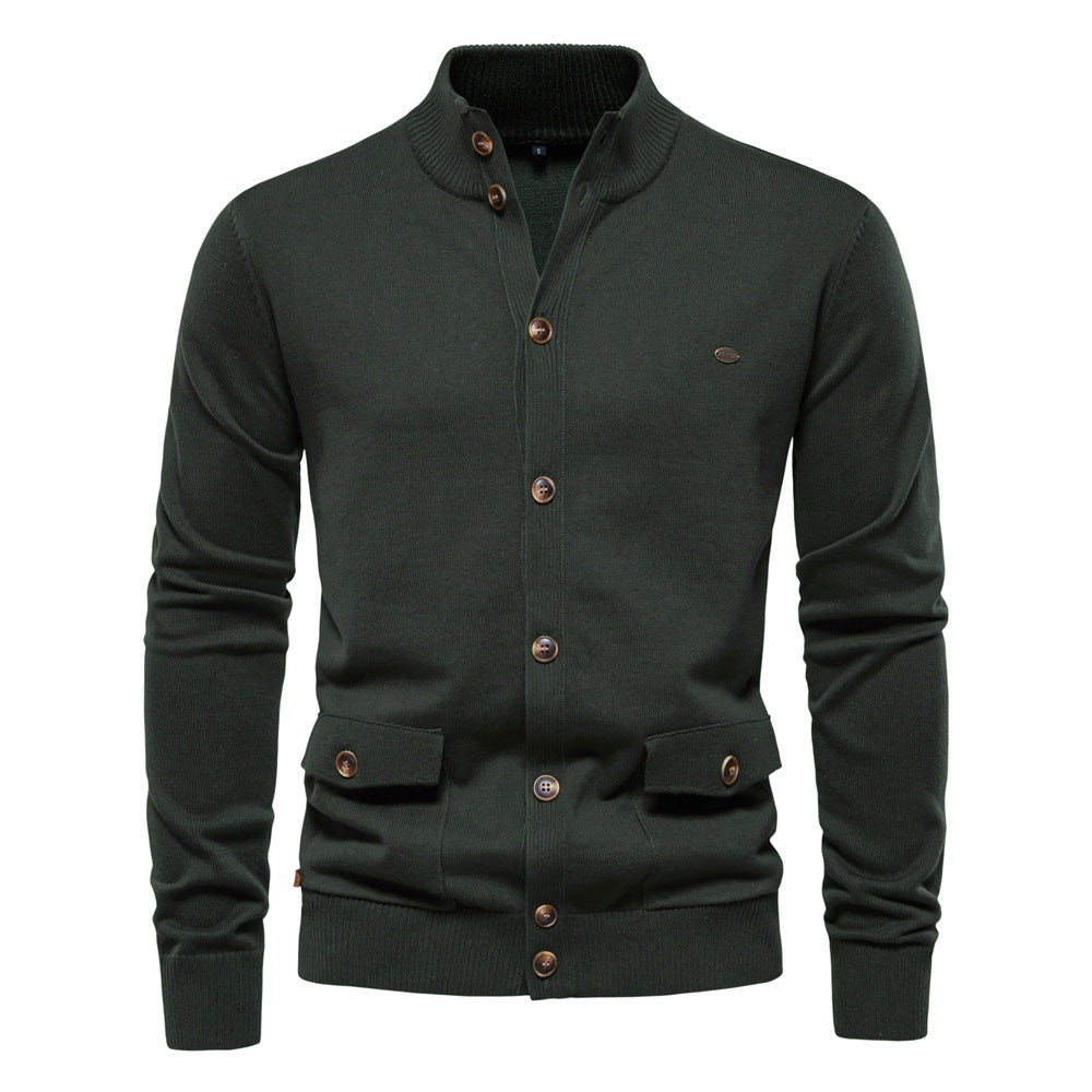 Maxime - Cardigan Col Montant Boutonné Homme