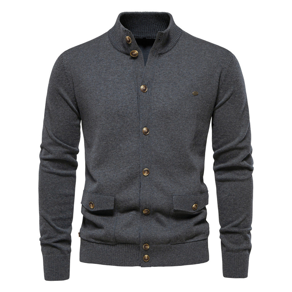 Maxime - Cardigan Col Montant Boutonné Homme