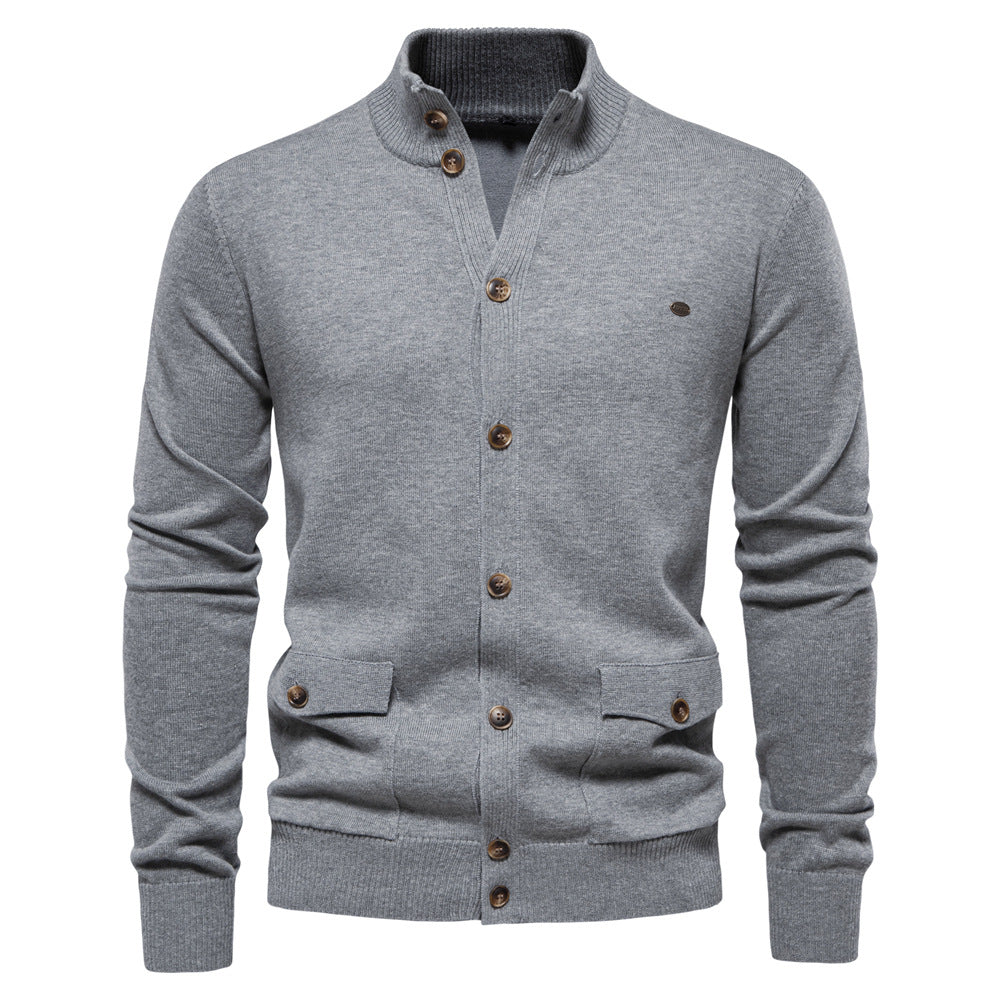 Maxime - Cardigan Col Montant Boutonné Homme