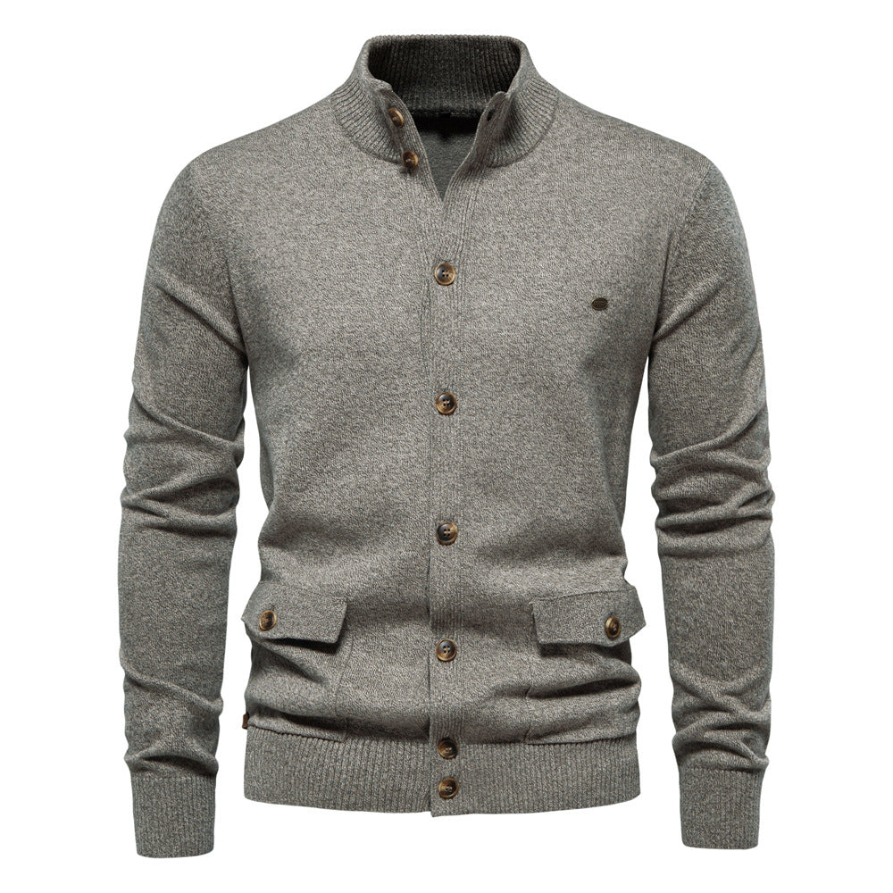 Maxime - Cardigan Col Montant Boutonné Homme