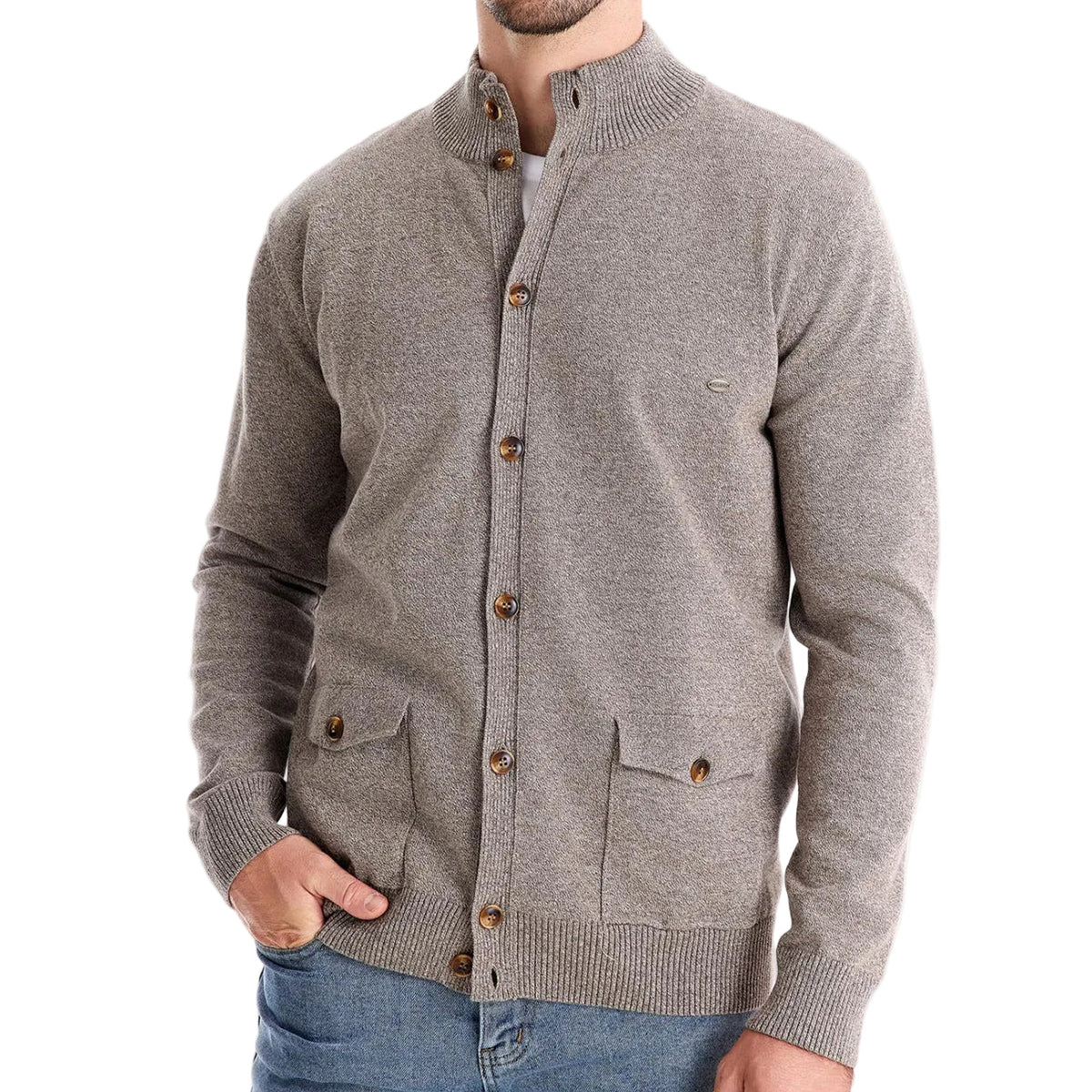 Maxime - Cardigan Col Montant Boutonné Homme