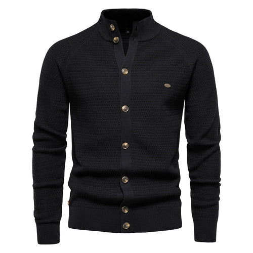 Alexandre - Cardigan Texturé Col Montant Homme