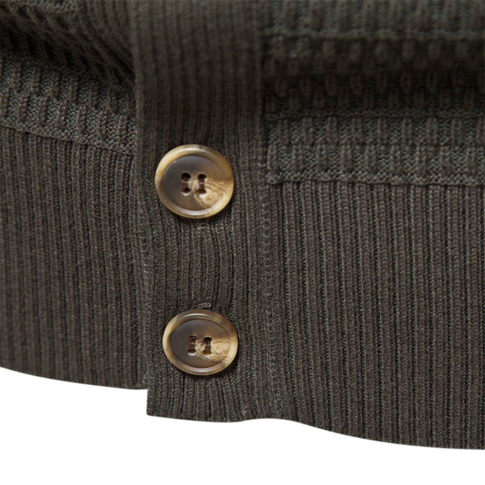 Alexandre - Cardigan Texturé Col Montant Homme
