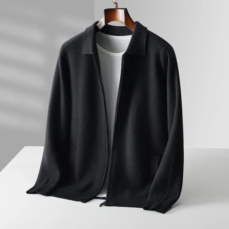 Christophe - Cardigan Zippé Col Chemise Homme