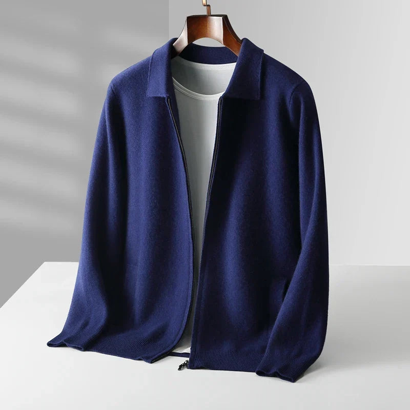 Christophe - Cardigan Zippé Col Chemise Homme