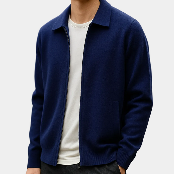 Christophe - Cardigan Zippé Col Chemise Homme