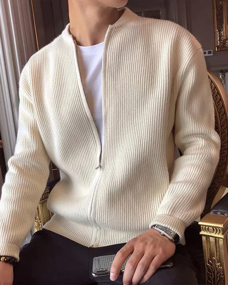 Damien - Cardigan Zippé En Maille Homme