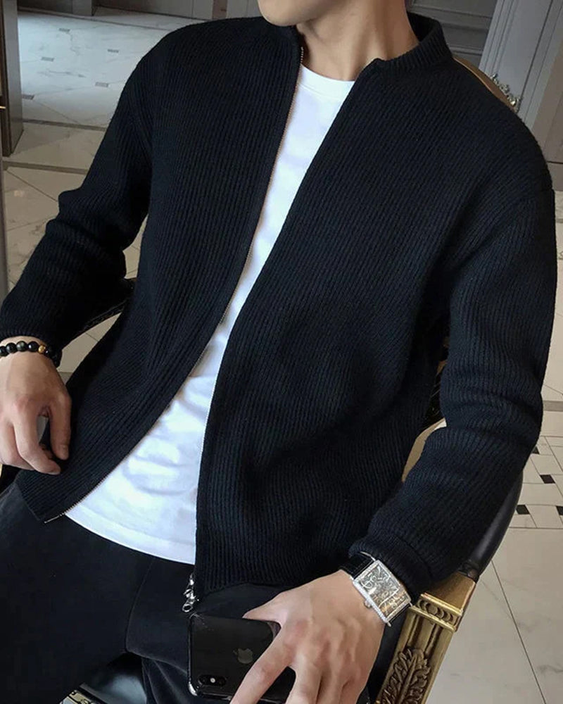 Damien - Cardigan Zippé En Maille Homme