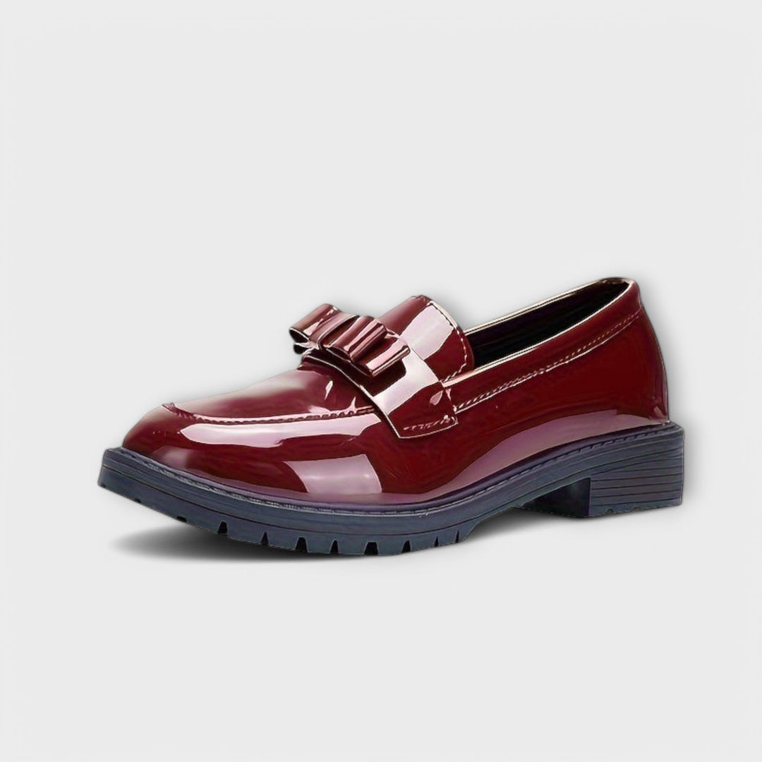 Brunhild - Mocassins bordeaux à nœud
