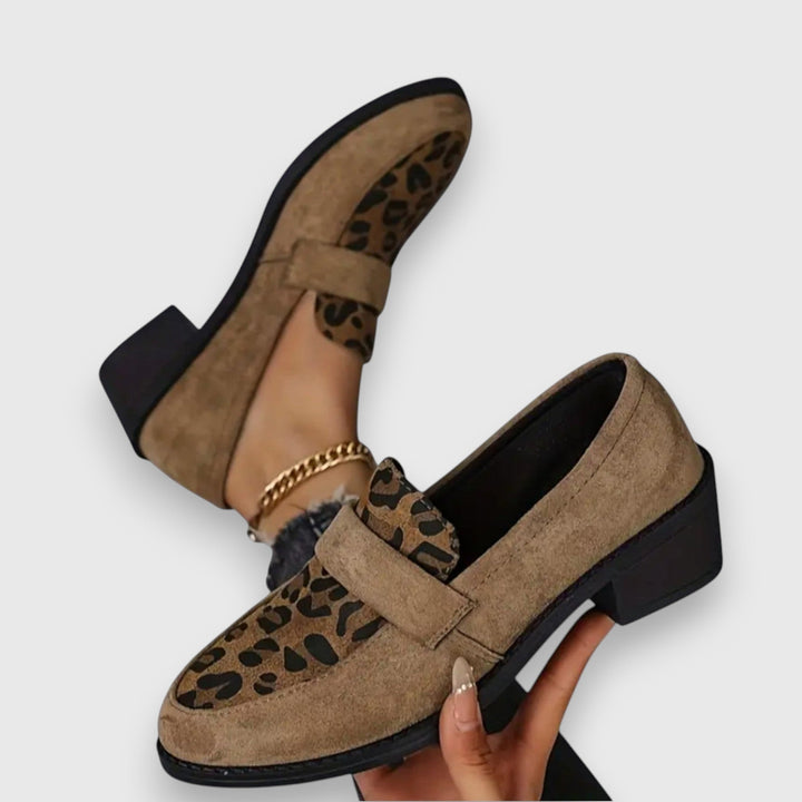 Brunhild - Mules léopard confortables