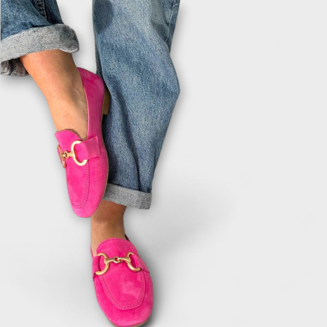Irmgard - Mules roses à boucle