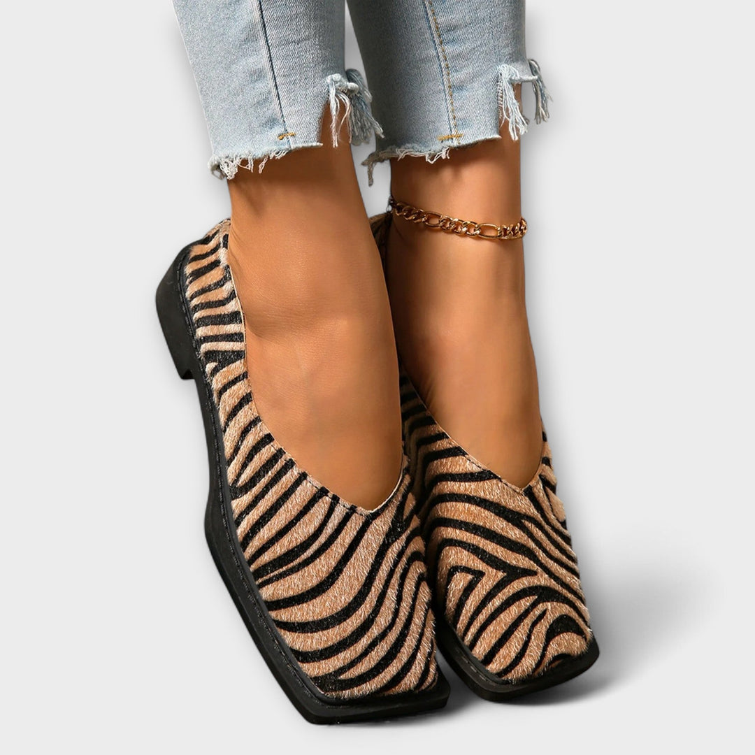 Adelgund - Chaussures à imprimé zèbre