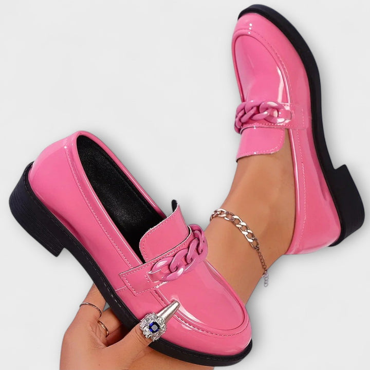 Liesel - Mocassins roses à chaîne