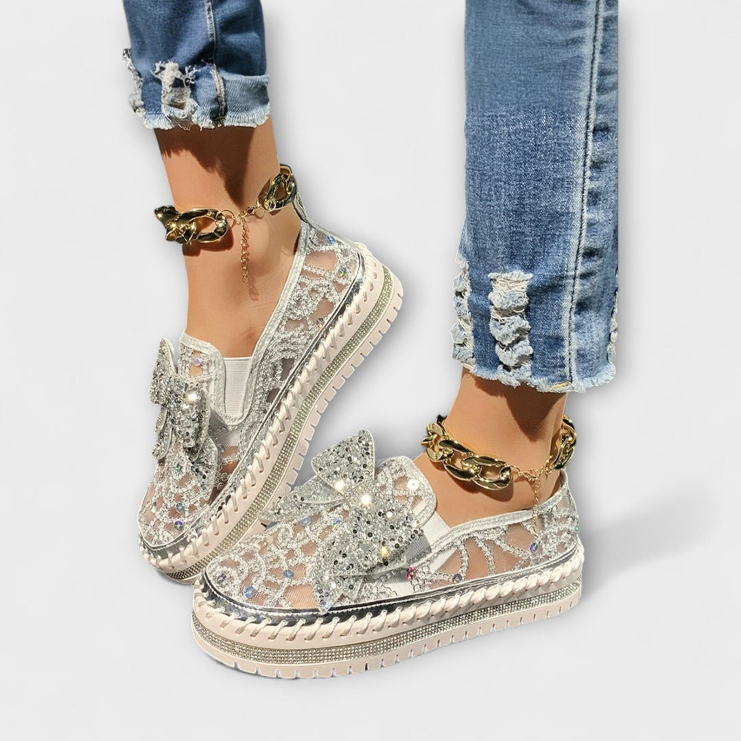 Roswita - Mocassins à nœud de strass