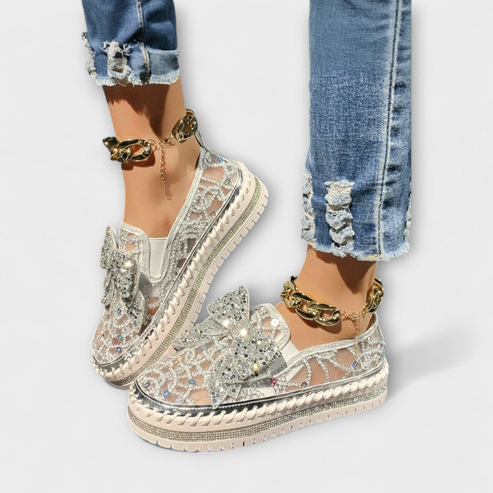 Roswita - Mocassins à nœud de strass