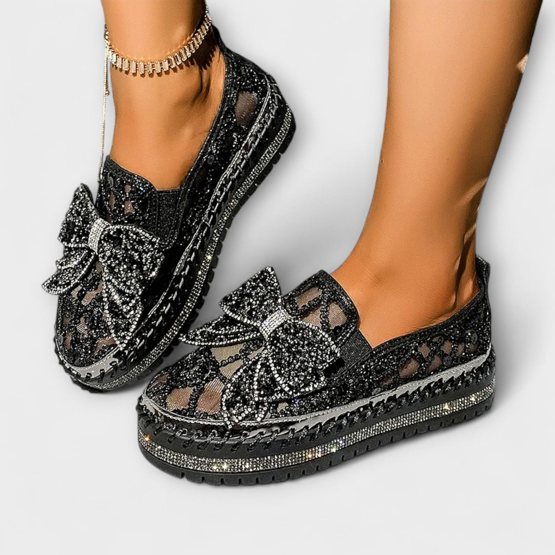 Roswita - Mocassins à nœud de strass
