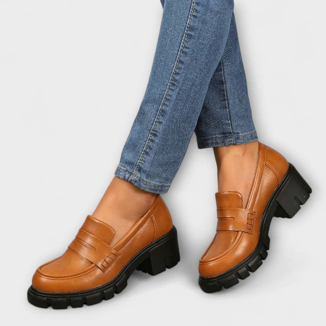 Hiltrud - Mocassins noirs à plateforme