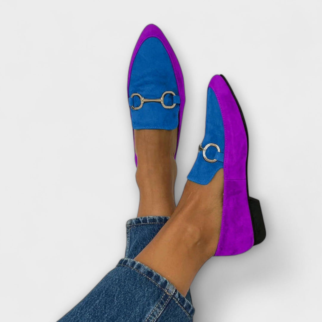 Walburg - Ballerines rétro bleu et violet