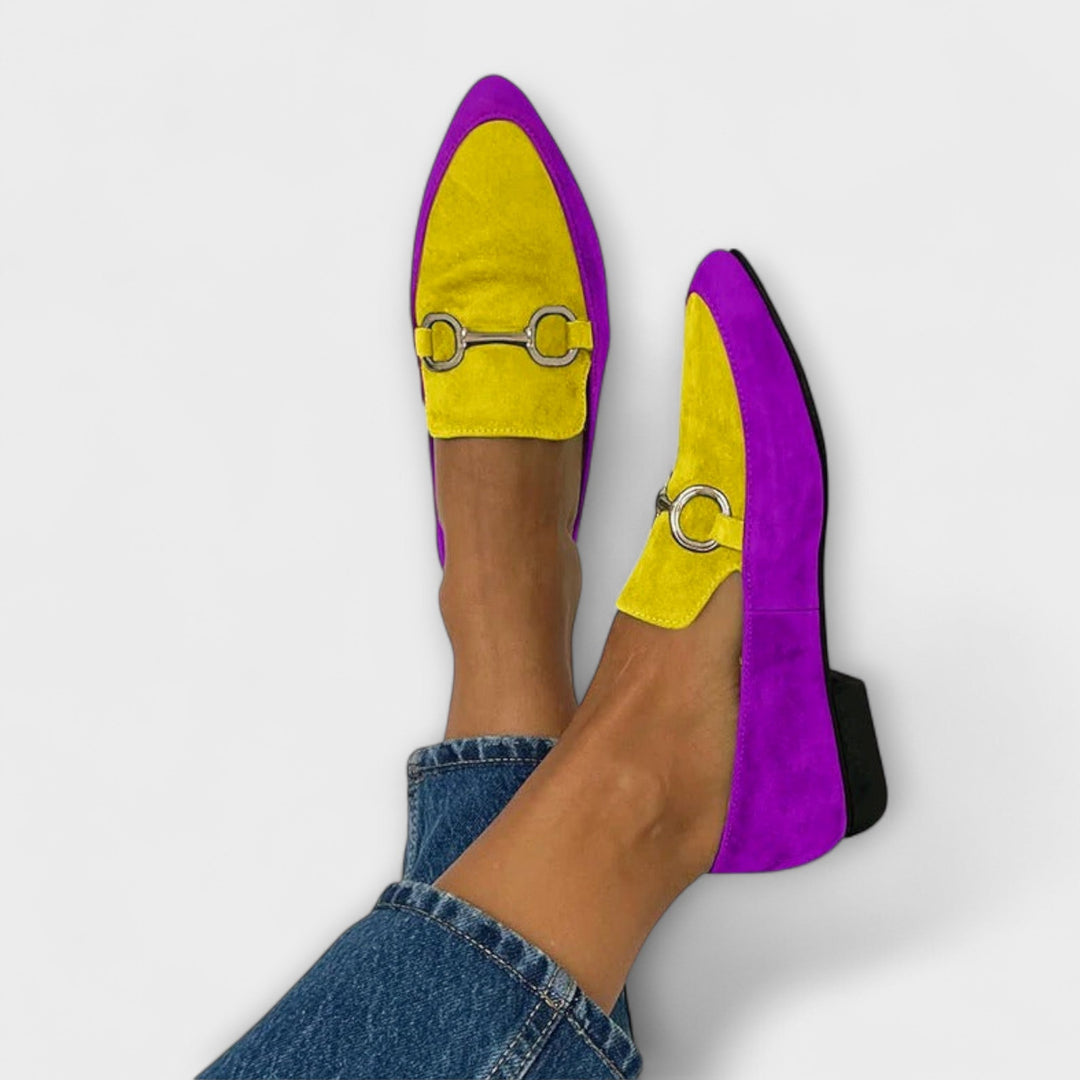 Walburg - Ballerines rétro bleu et violet
