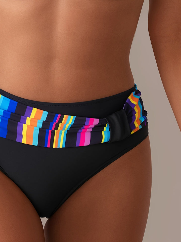 Azuur - Imprimé rayé vivant avec taille haute flatteuse