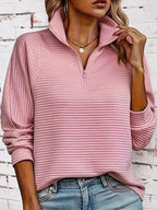 Christine - Sweat Chic Texturé Col Zippé