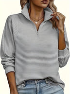 Christine - Sweat Chic Texturé Col Zippé