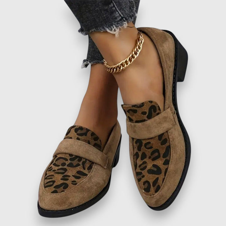 Brunhild - Mules léopard confortables