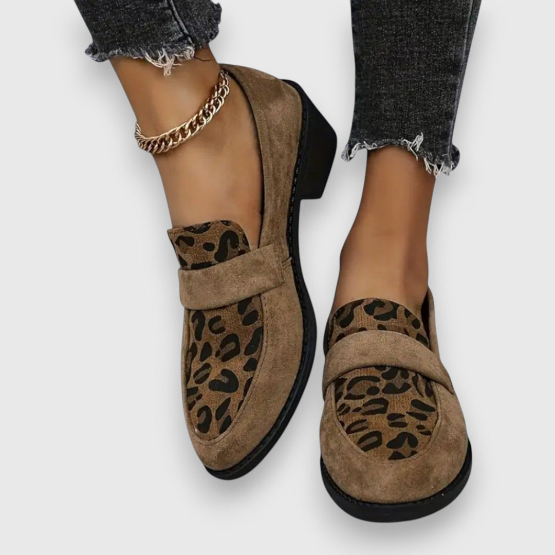 Brunhild - Mules léopard confortables