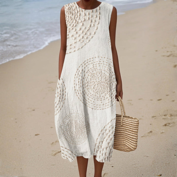 Ana - Robe Maxi Sans Manches Texturée