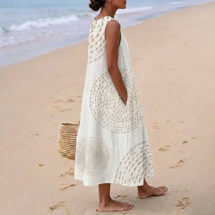 Ana - Robe Maxi Sans Manches Texturée