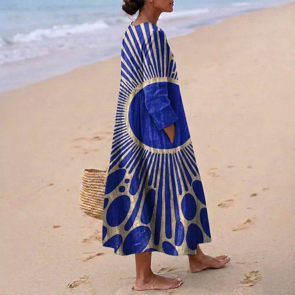 Denise - Robe d'Été à Motif Graphique
