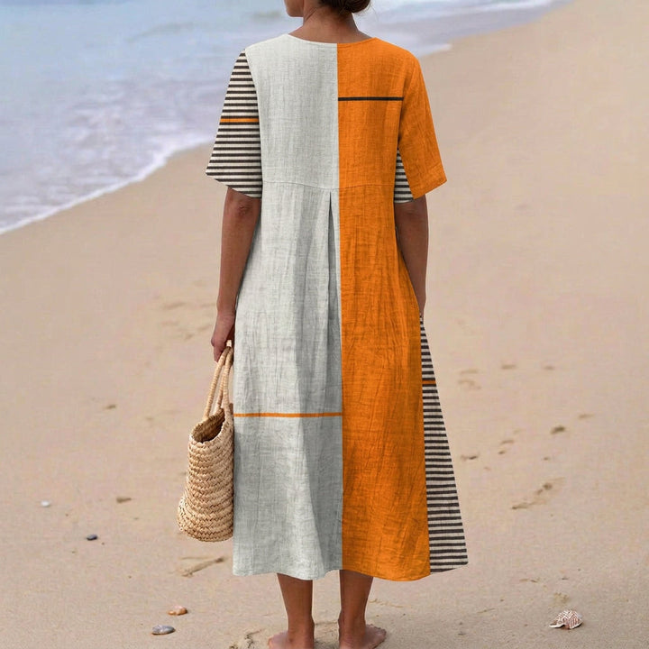 Cecilia - Robe Géométrique Rayée