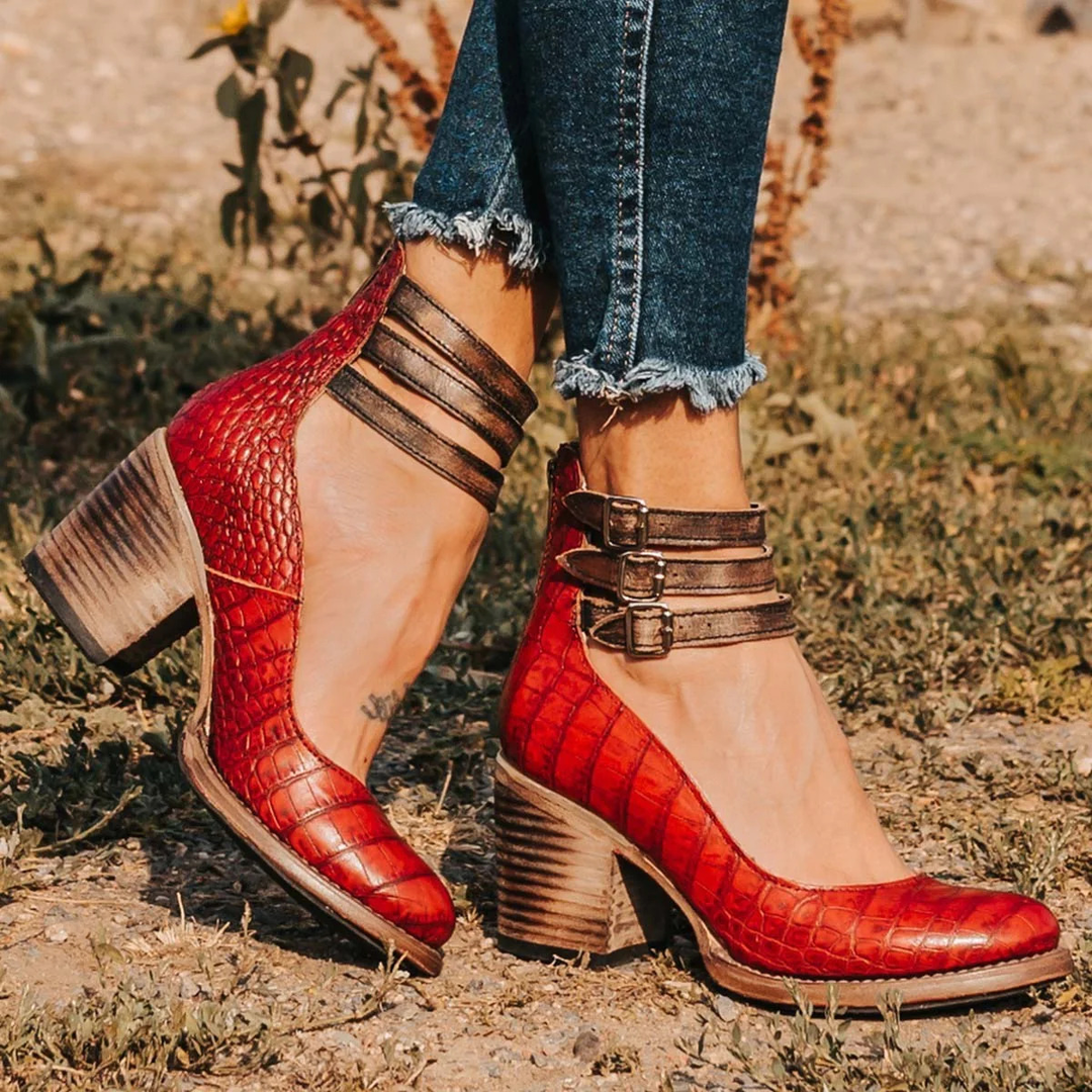Ginevra - Chaussures à talons hauts avec plusieurs lanières et semelle épaisse