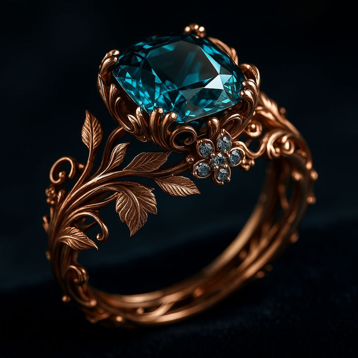 Bague en cristal vert naturel