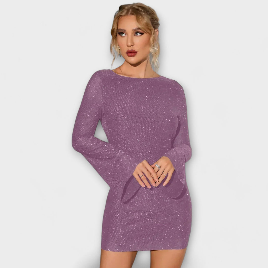 Robe à paillettes à dos nu