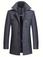 René - Manteau Long À Col Montant Homme