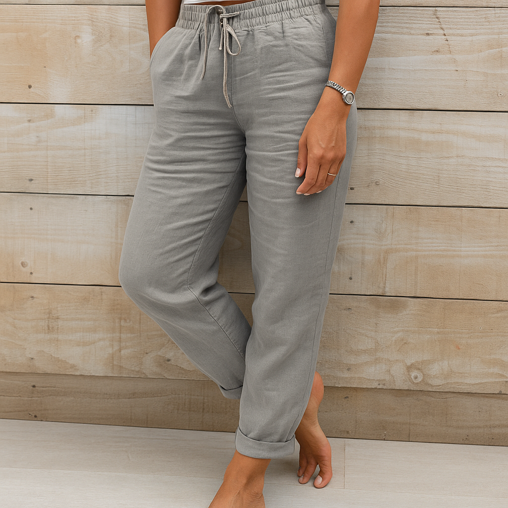 Rosa - Pantalon Lin Casual Femme